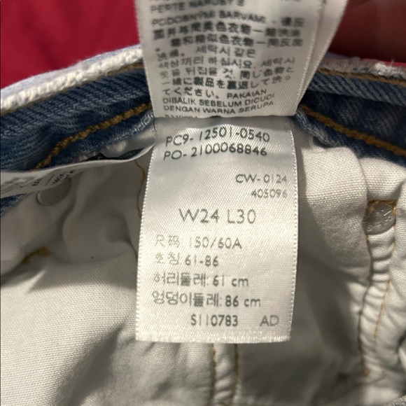 Levi's Light Blue Straight Leg Jeans with Floral Design - Picture 5 of 5